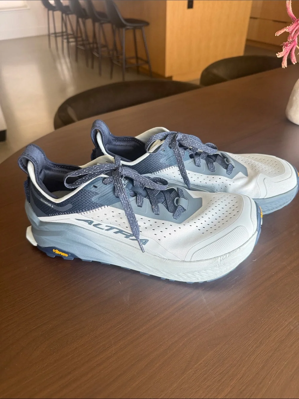 Altra Men's Light Gray and Navy Trail Running Shoes